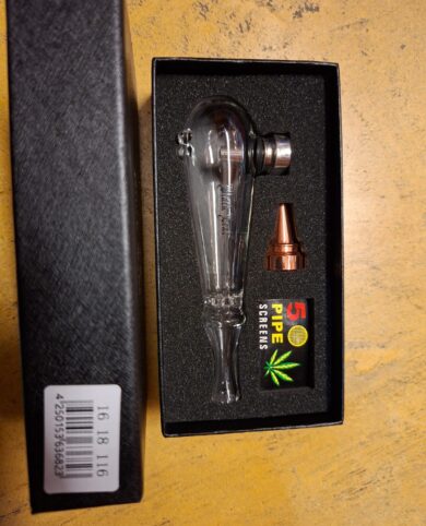 Glass Blunt Pipe Set + 5 Pipe Screens (Generisch)